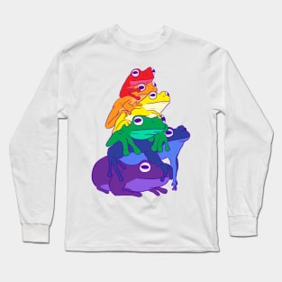 Gay Pride Frog Stack Long Sleeve T-Shirt